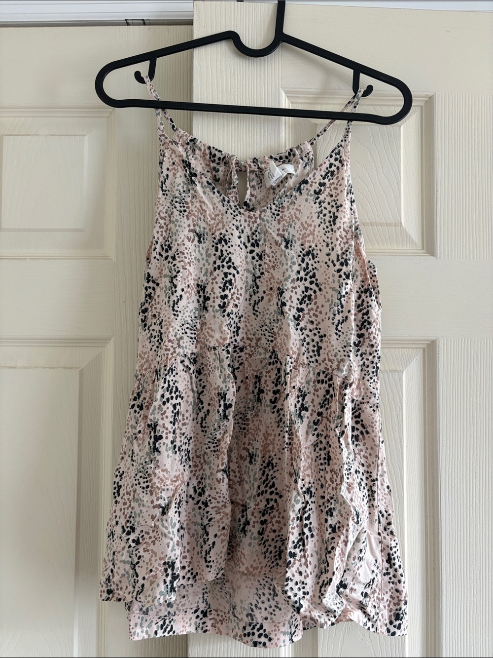 Light Pink Printed Spaghetti-Strap Camisole Tank Top